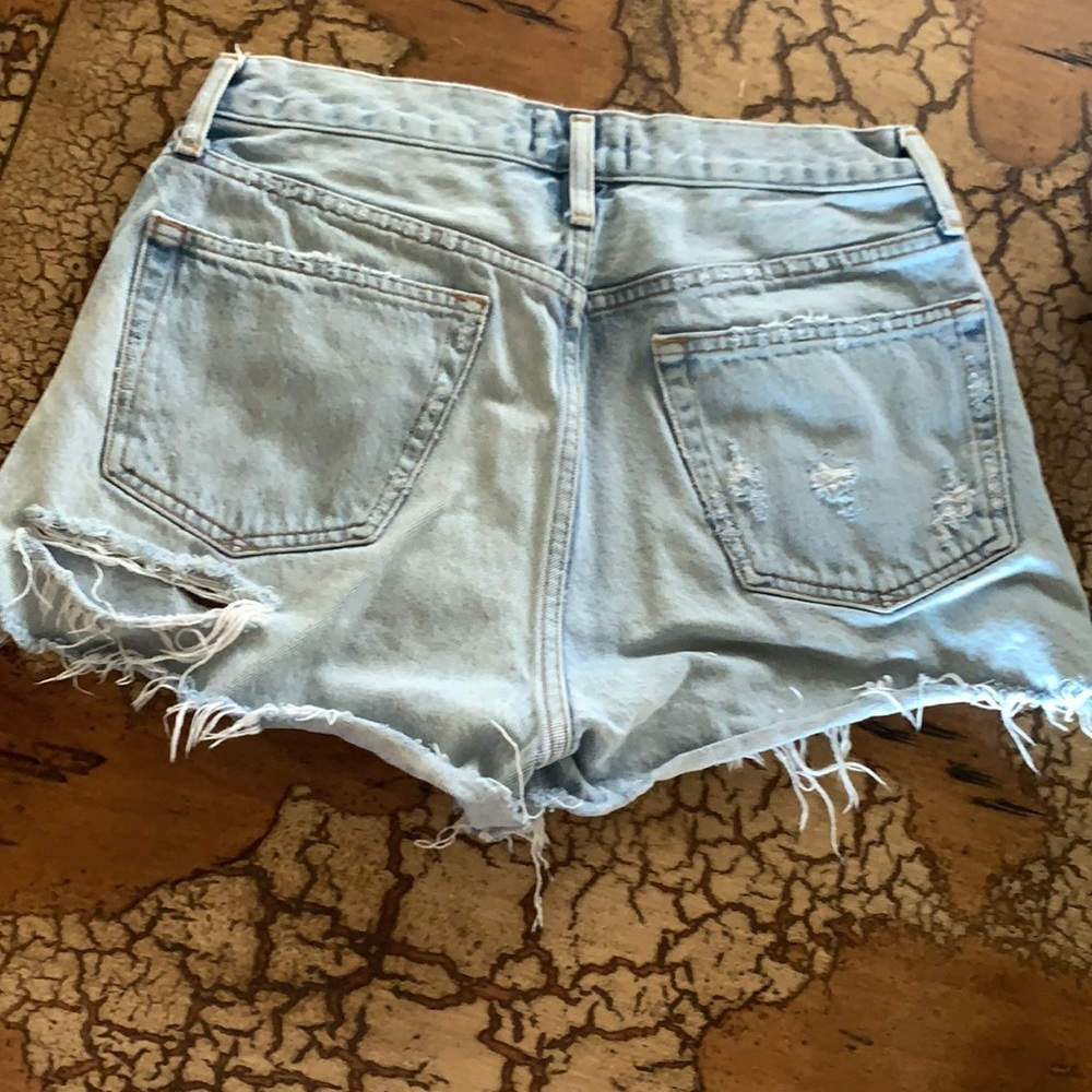 Agolde light blue denim shorts